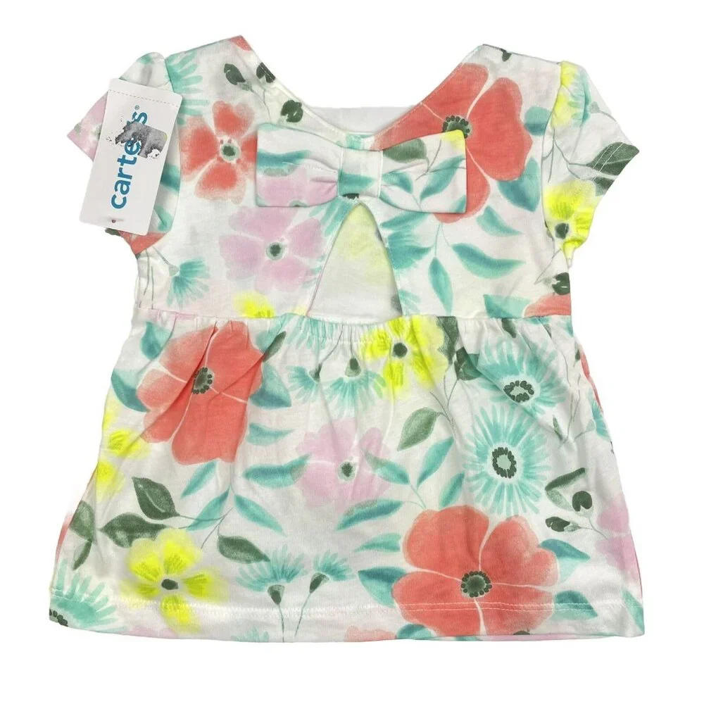 Carter's Baby Girl Shorts & Top 4-pc Set Size 12 Month - Picture 9 of 13
